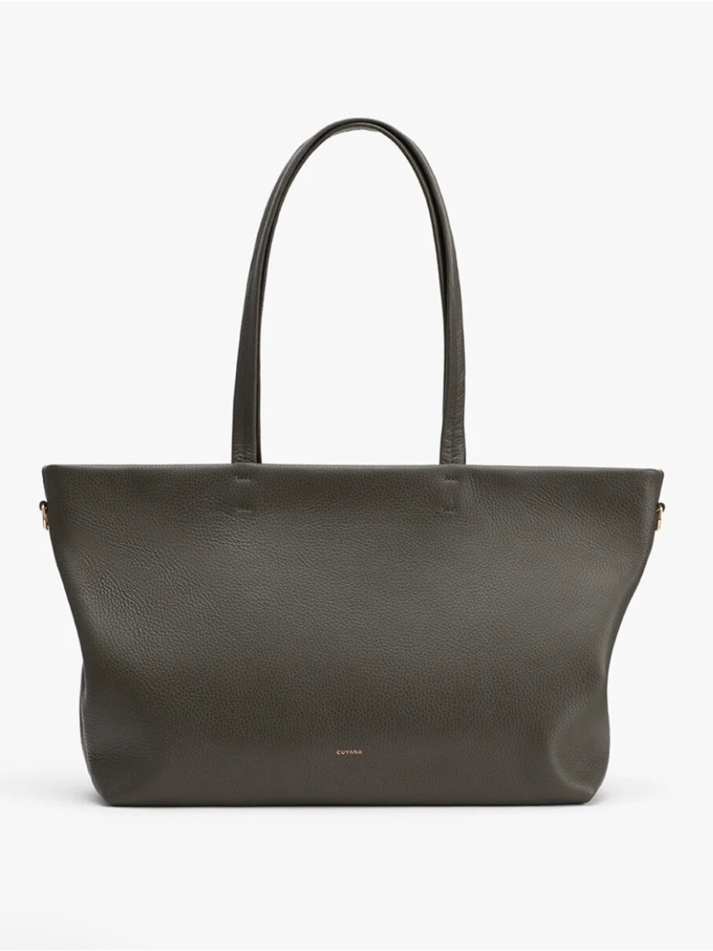 Cuyana Olive Green Pebbled Leather Tote